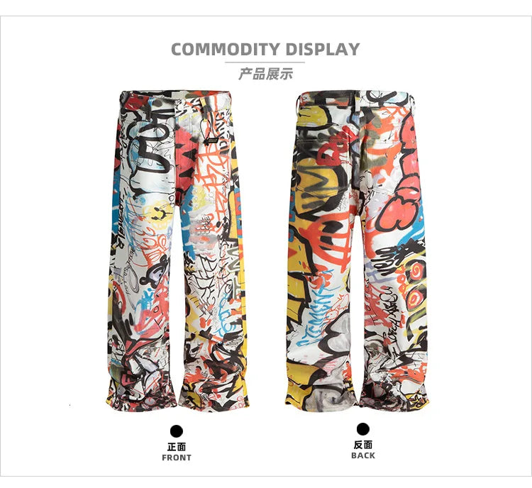 MIJKO Cotton Wide-legged Boyfriend Jeans for Men