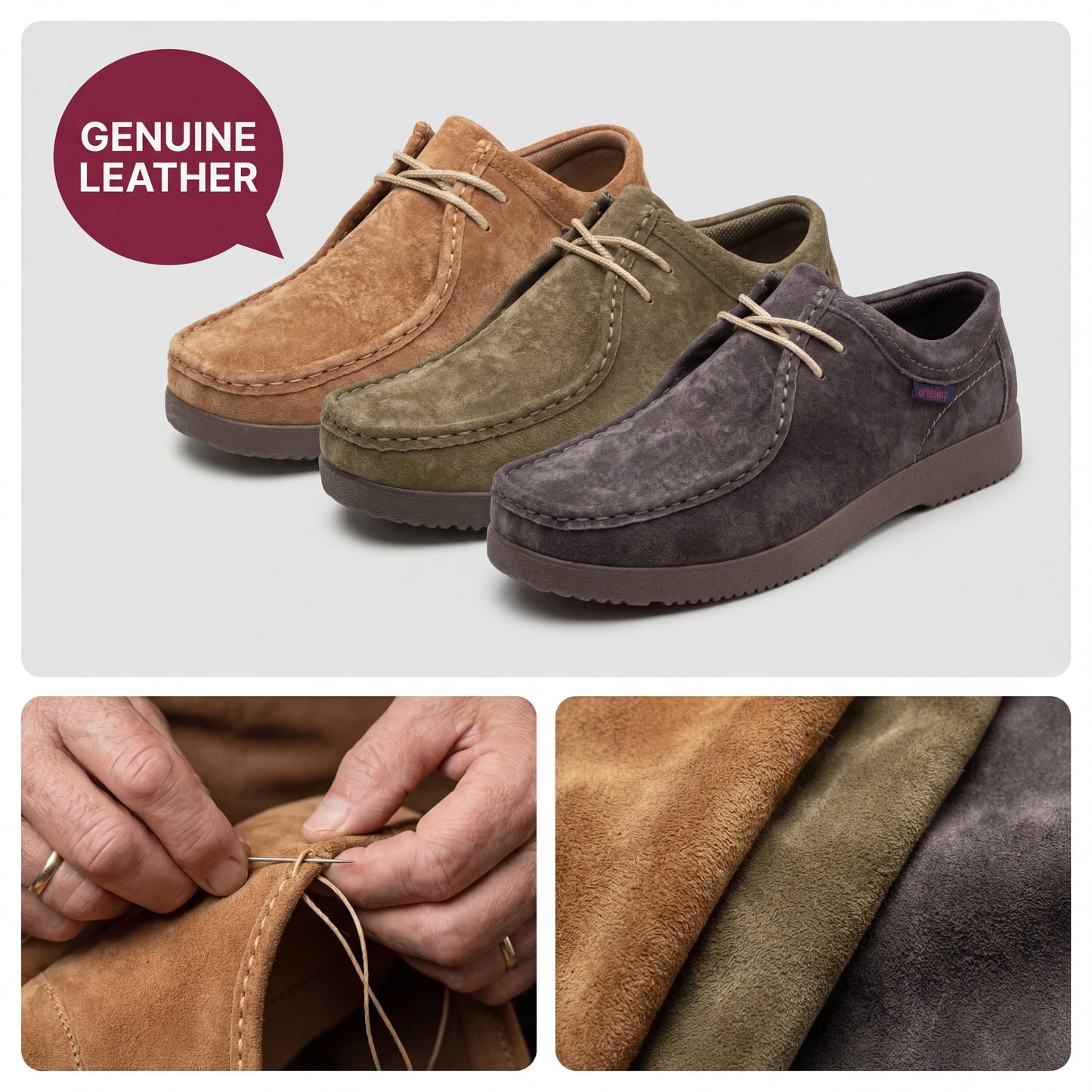 Men's Genuine Leather Hand-Sewn Loafers