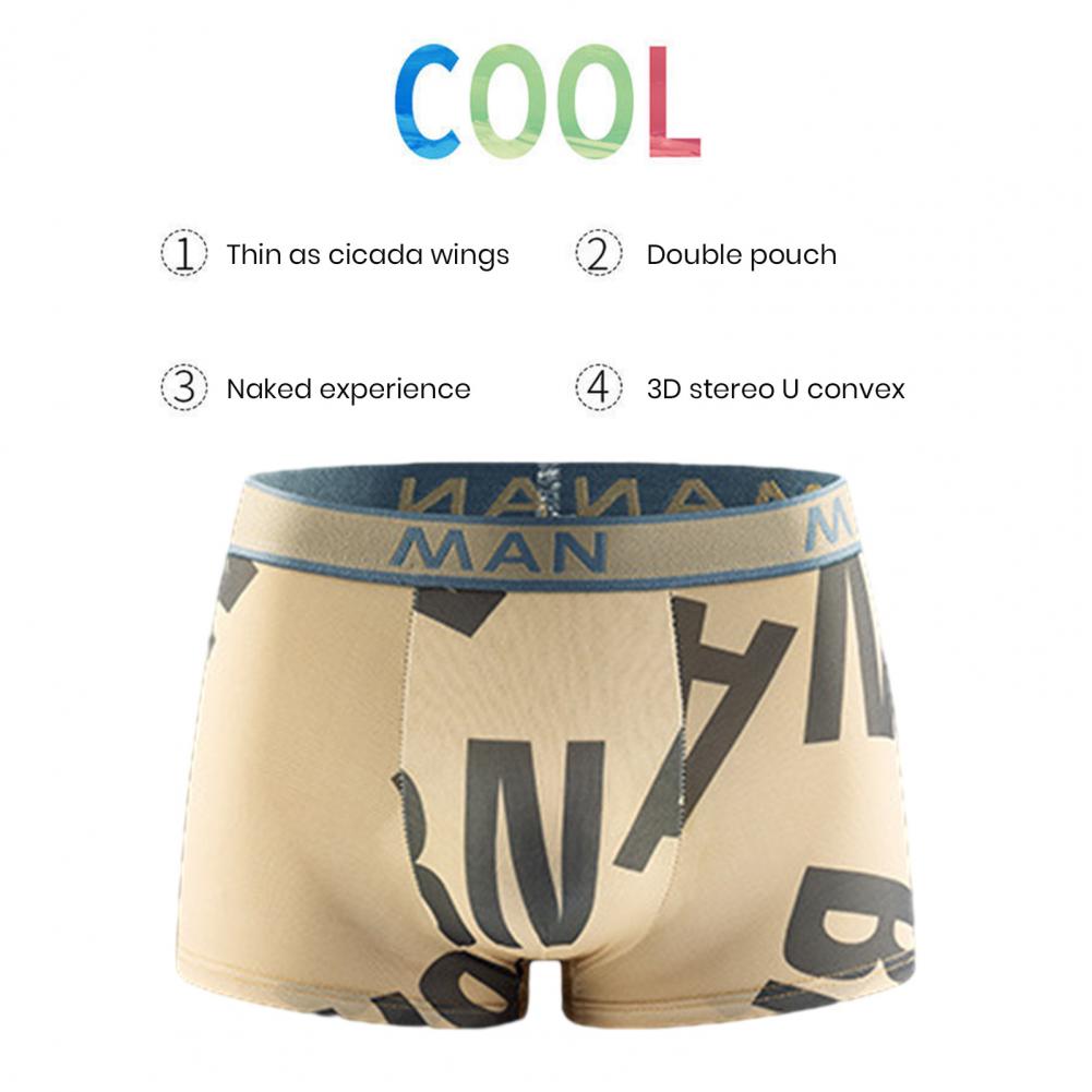 Men's Plus Size Letter Printed Boxer Shorts
