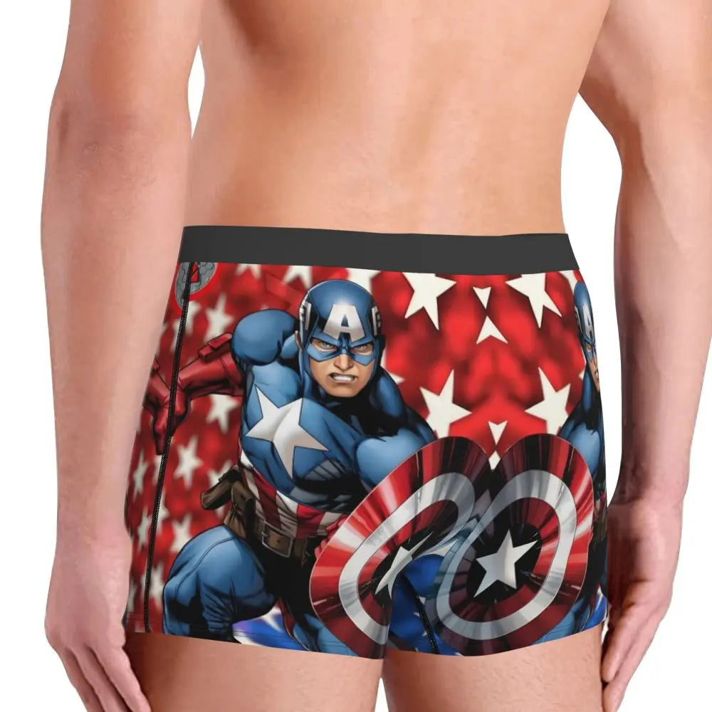 Captain America Comics Design Boxer Shorts for Men by MINISO