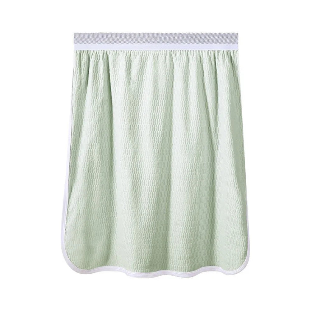 Cotton Men's Sleeping Skirt Pants with Buttons No Underwear Male Bath Towel Sleep Artifact Insensitive Half Body Apron