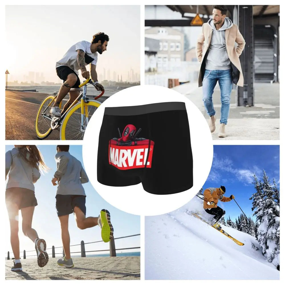 Deadpool Boxer Shorts for Men - Lycra Polyester Blend