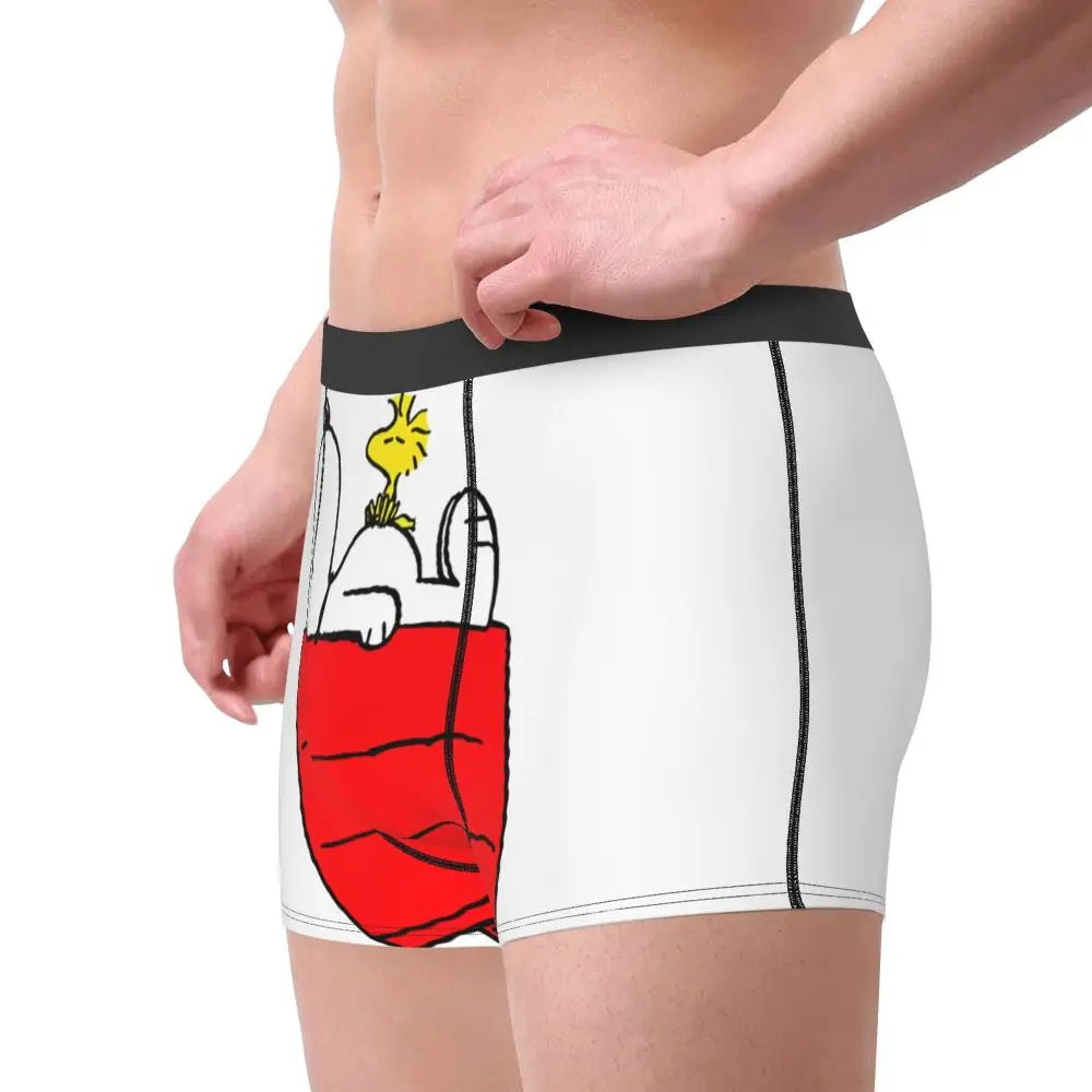 Snoopy Boxer Briefs for Men - Giggle Print Polyester Blend