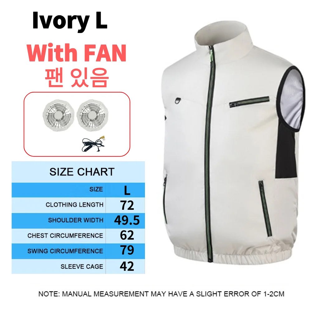 Cooling Vest Ice Fan Vest for Summer Work and Camping