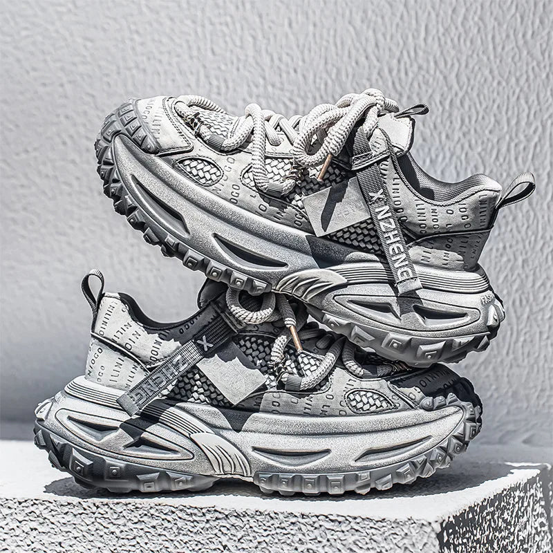 Men's Breathable Mesh Platform Sneakers for Casual Wear