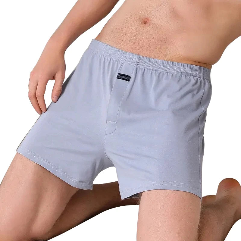 Men's Cotton Boxer Briefs Underpants Pants Sleep Underpants Boys Shorts Comfortable Loose-fitting Underwear Lounge Pants
