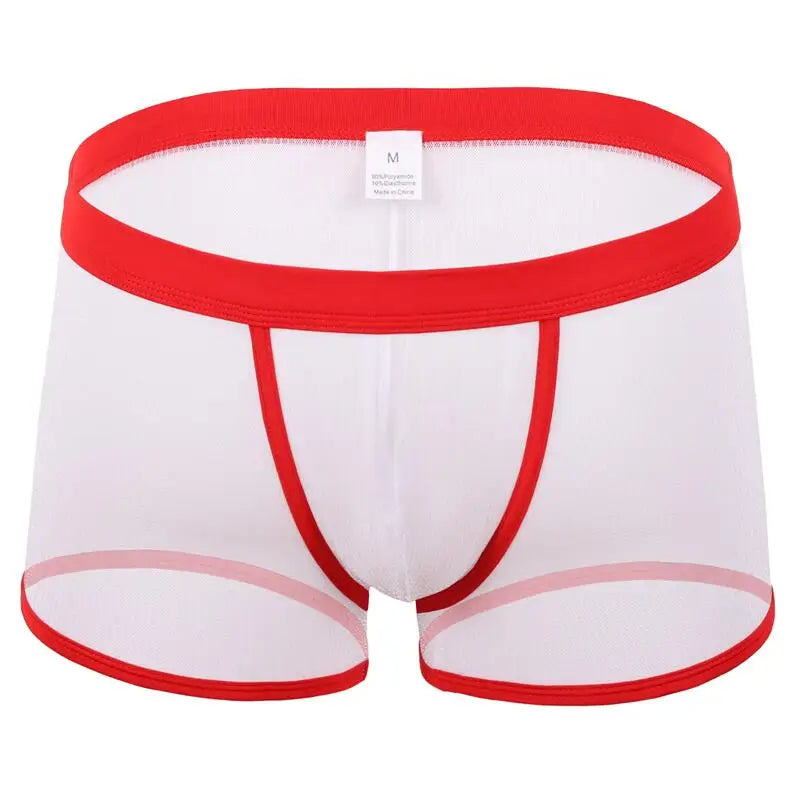 Men's Underwear Boxers Sexy Mesh Transparent Boxer Shorts Low Waist Breathable Panties Boxer for Man