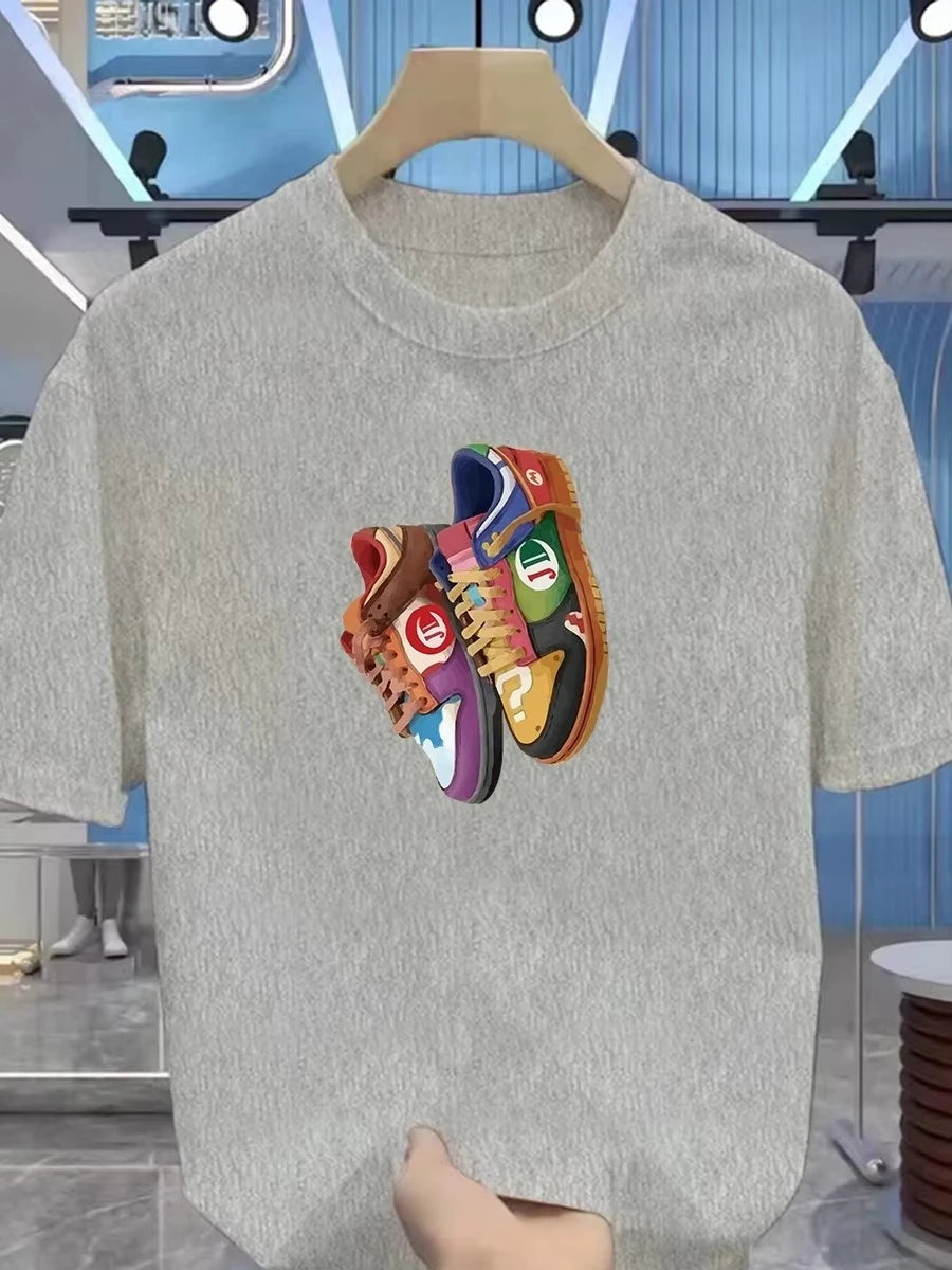 Summer Cotton T-shirts for Men and Women - Fashion Brands - Sportswear Styles - Trendy Printed Shoes, Short-sleeved Tops