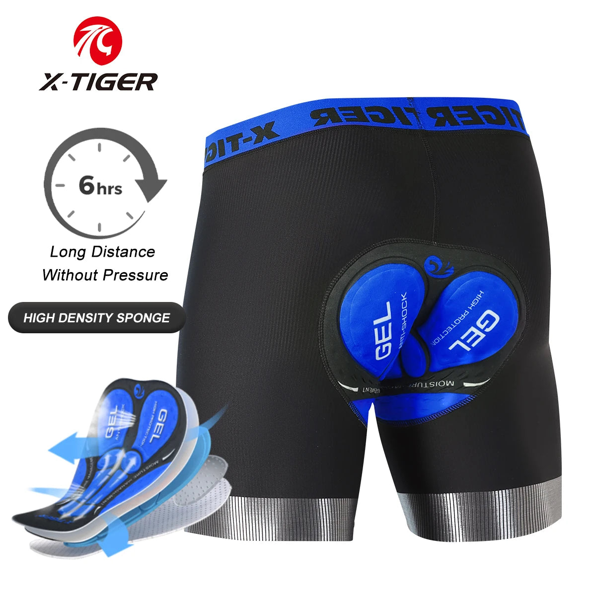 5D Padded Cycling Underwear Shorts by X-TIGER