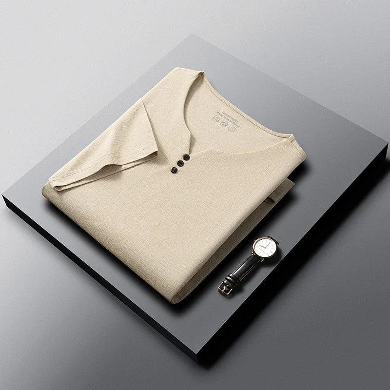 Mens Short Sleeve Henley Neck T Shirts Summer Casual Soft Breathable Lightweight Tops for Men for Work Daily Wear Streetwear