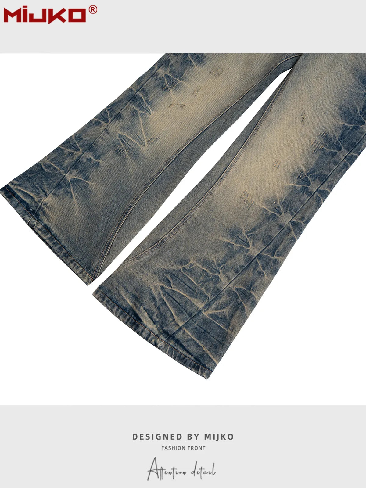 MIJKO Vintage Washed Men's Casual Denim Jeans