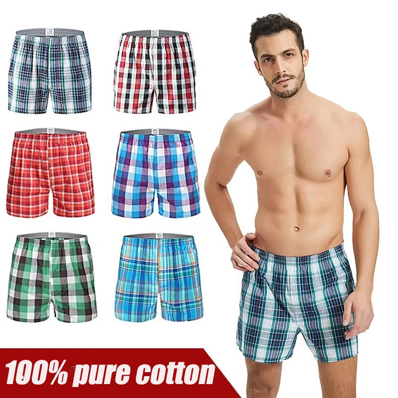 Cotton Classic Checkered Boxer Shorts by FARDLY