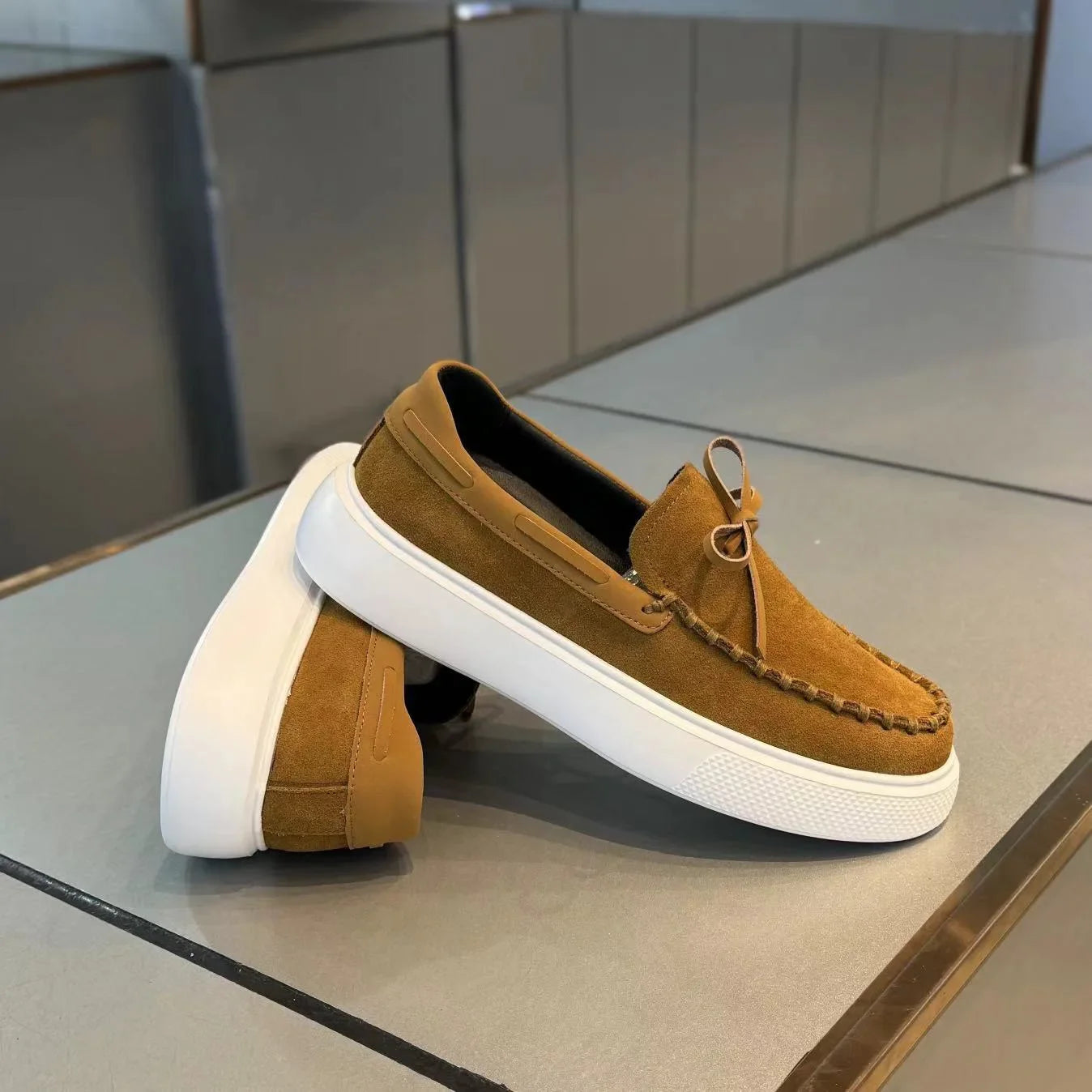 Men's Casual Leather Loafers Slip-On Driving Shoes