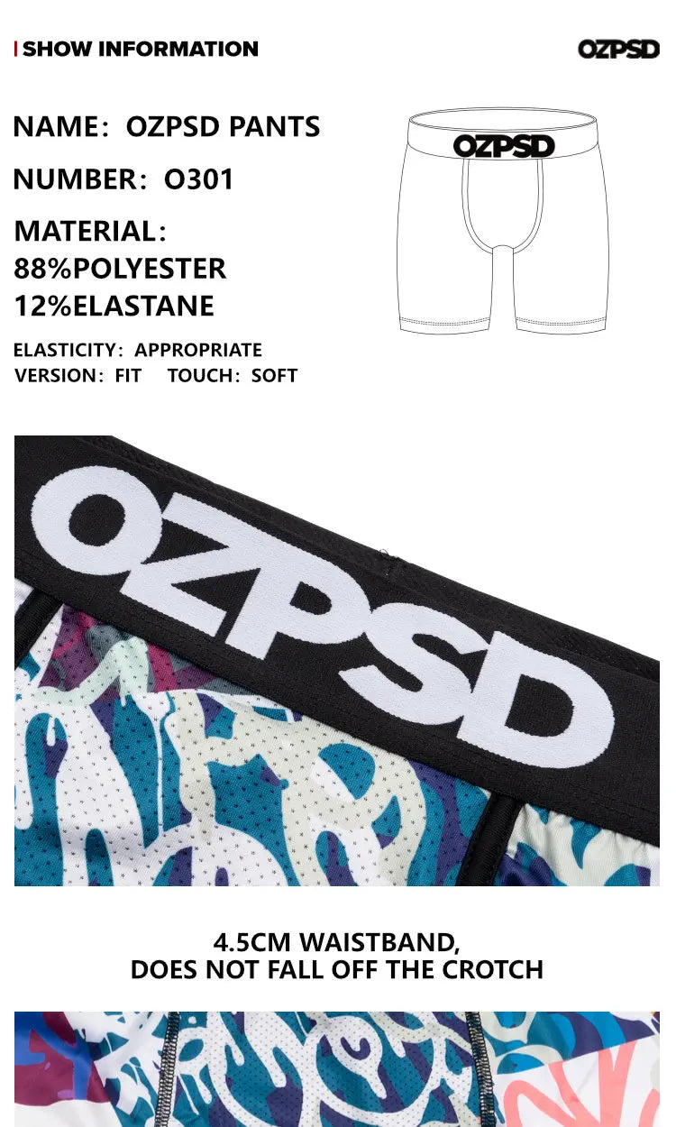 OZPSD Brand 1Pcs Men Underwear Boxers Breathable Swimming Sexy Man Underpants S-2XL Men's