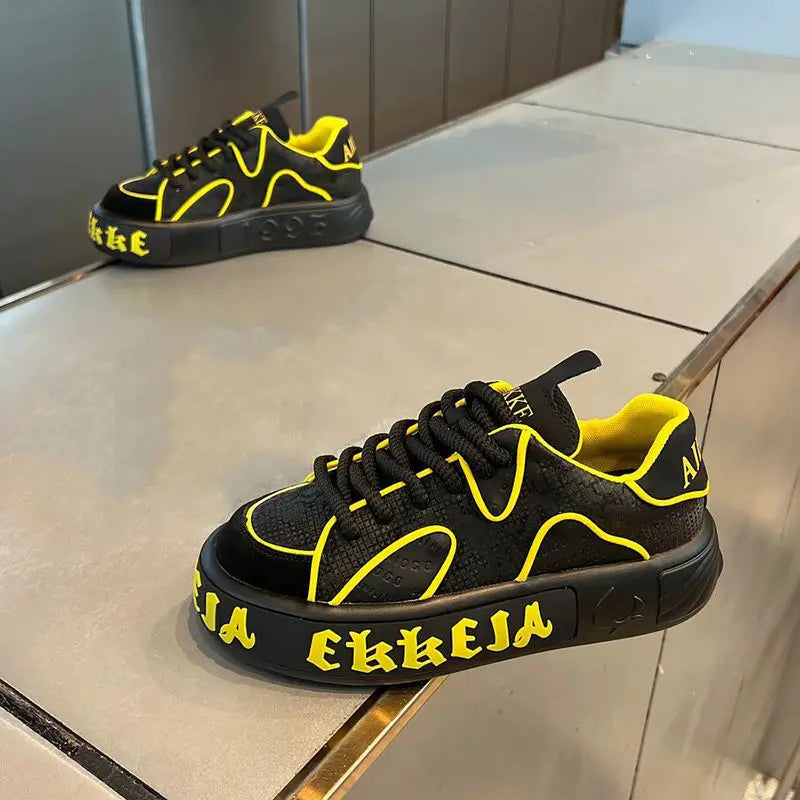 Men's Casual Sports Shoes with Thick Sole and Breathable Design
