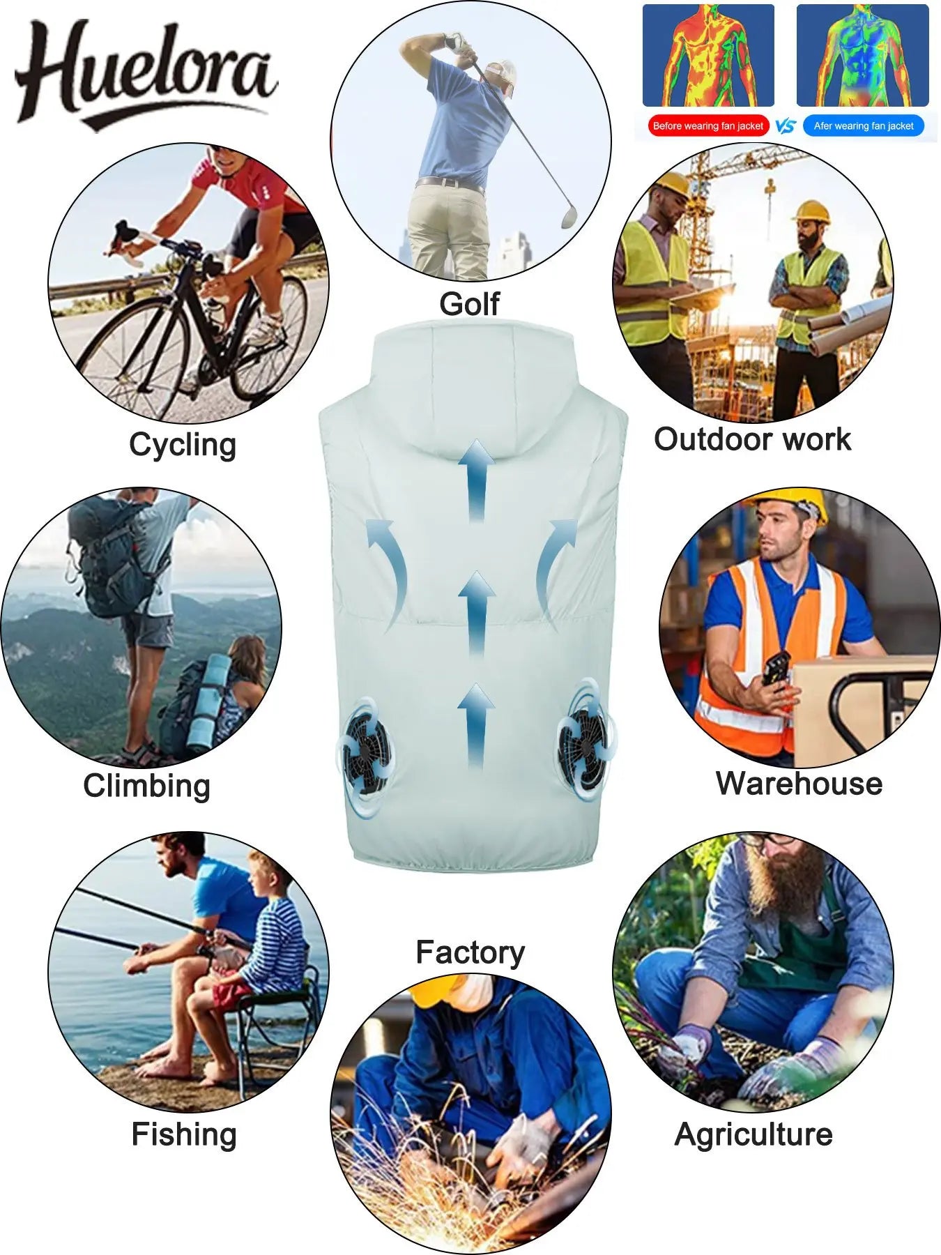 Summer Cooling Vest Fan for Men and Women