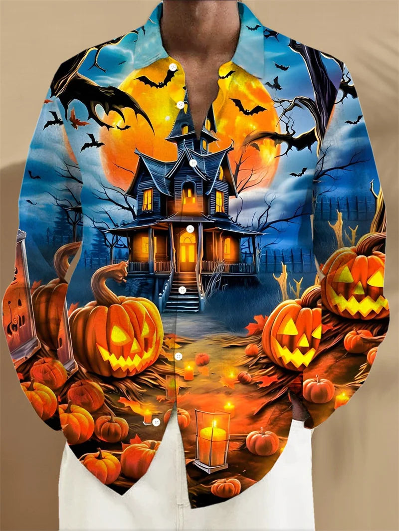 Men's Casual Long Sleeve Printed Shirt