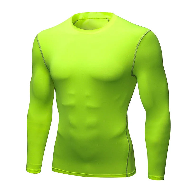 1pcs Men's Long-sleeved Thermal Male Thin Tight Fitting Elastic Fitness Tops