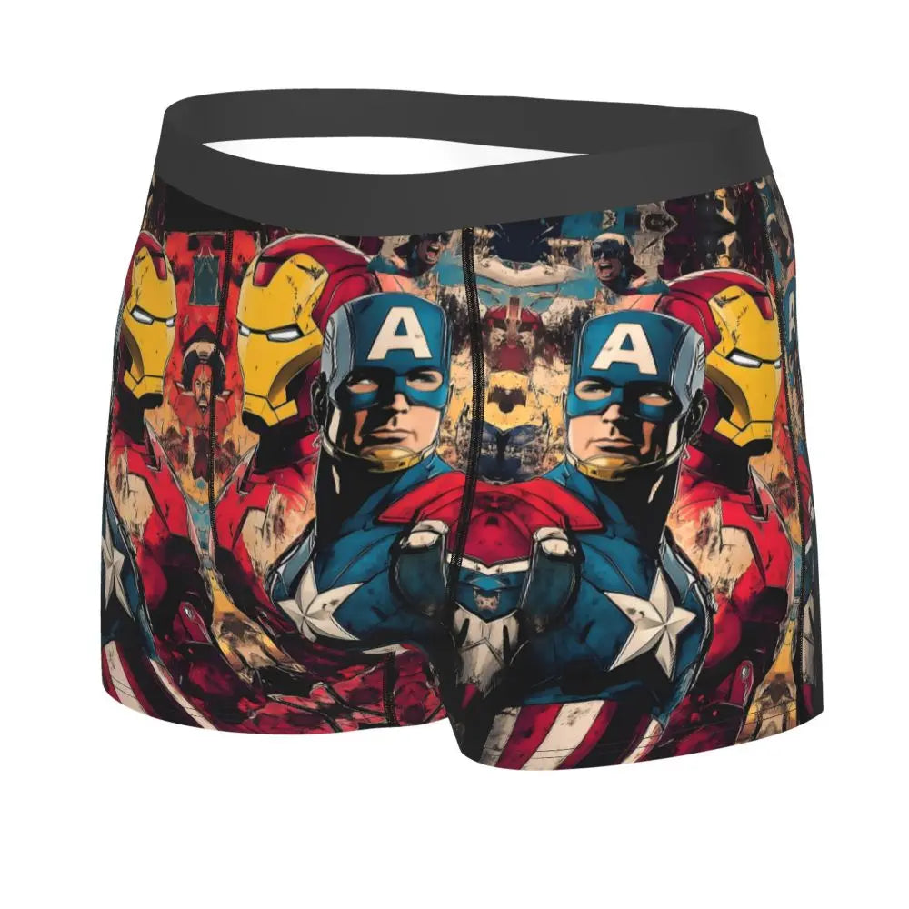 Captain America Comics Design Boxer Shorts for Men by MINISO