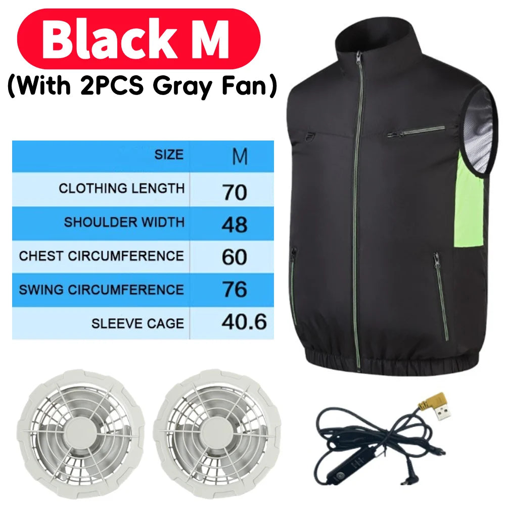 Cooling Vest Breathable Polyester Fan Vest for Hot Weather