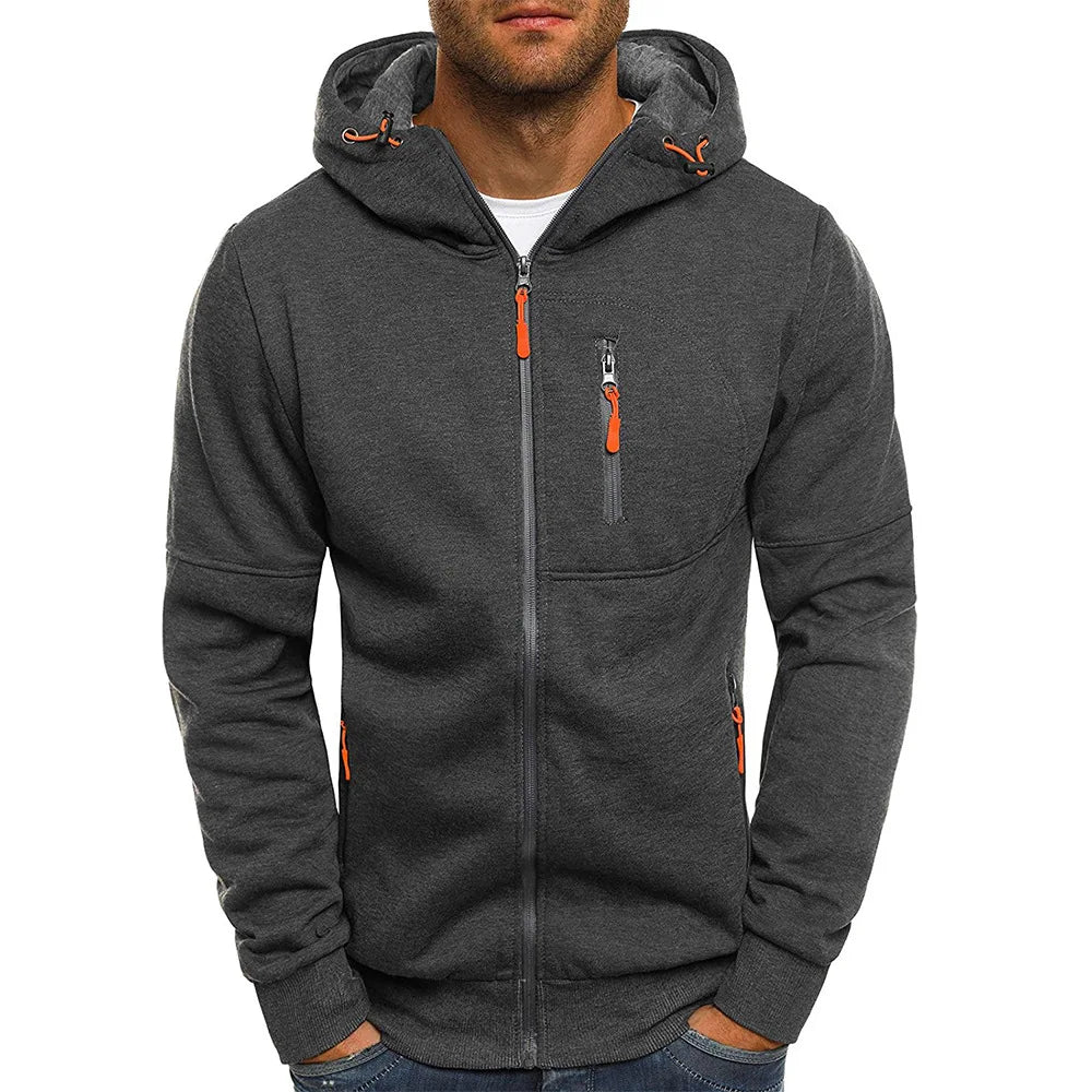 Men Sweatshirts Casual Autumn Male Zip Up Long Sleeve Hoodie Cardigan Coats BSD-ZW67