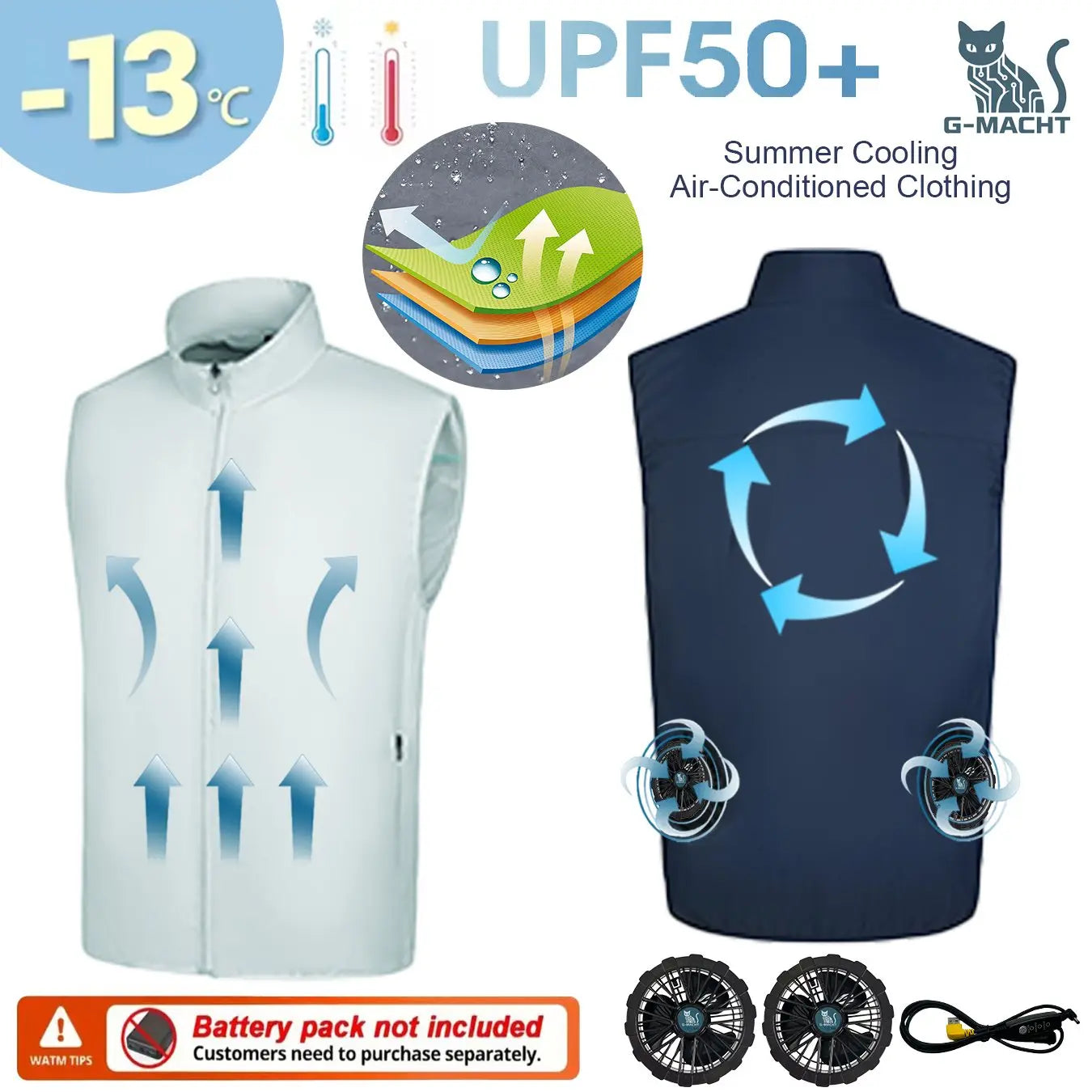 Men's Summer Cooling Vest with USB Charging Fan