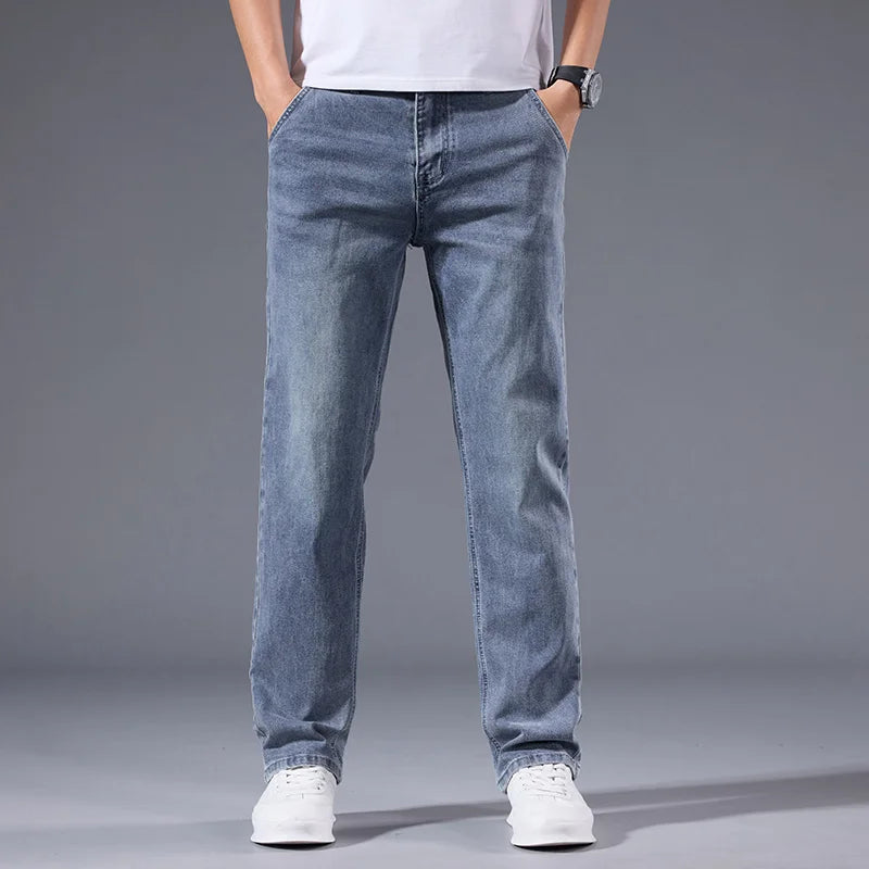 Men's Loose Straight Leg Jeans Casual Pants