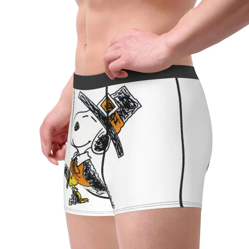 Snoopy Boxer Briefs for Men - Giggle Print Polyester Blend