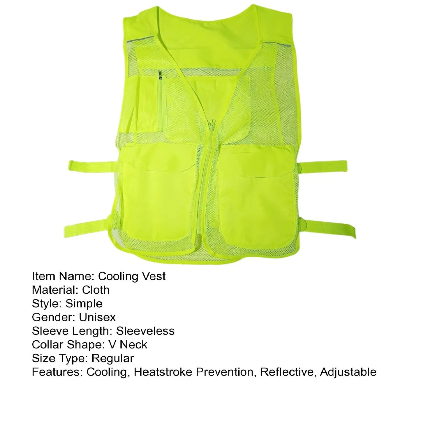 Ice Cooling Vest 60x49cm Breathable Mesh for Outdoor Work