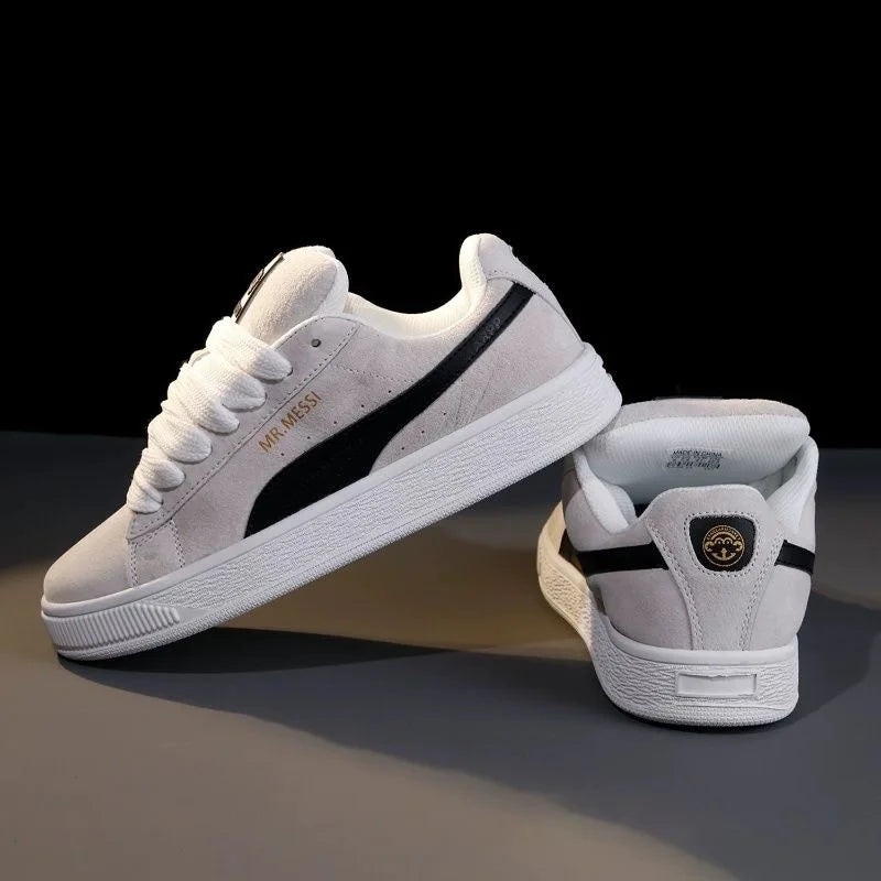 Men's Casual Lace-Up Shoes in Leather and Rubber