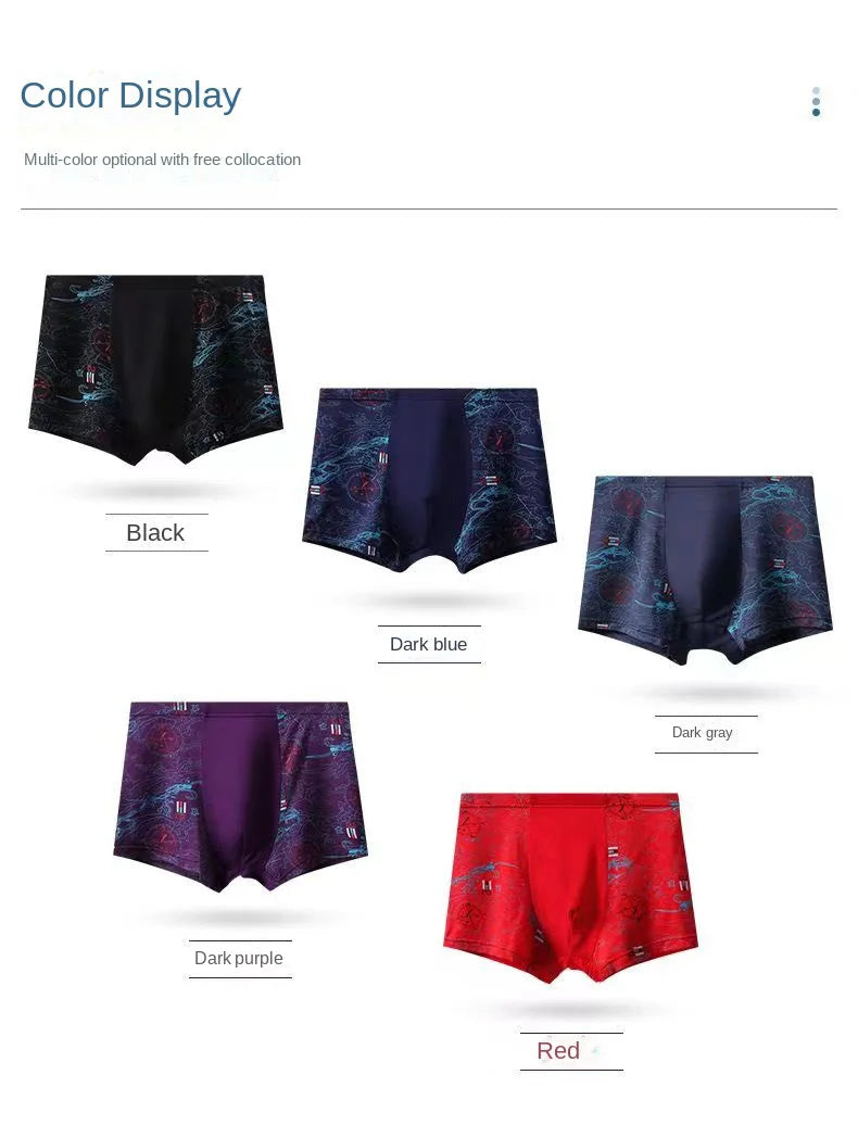 Men's Bamboo Fiber Boxer Shorts Plus Size 2XL-7XL