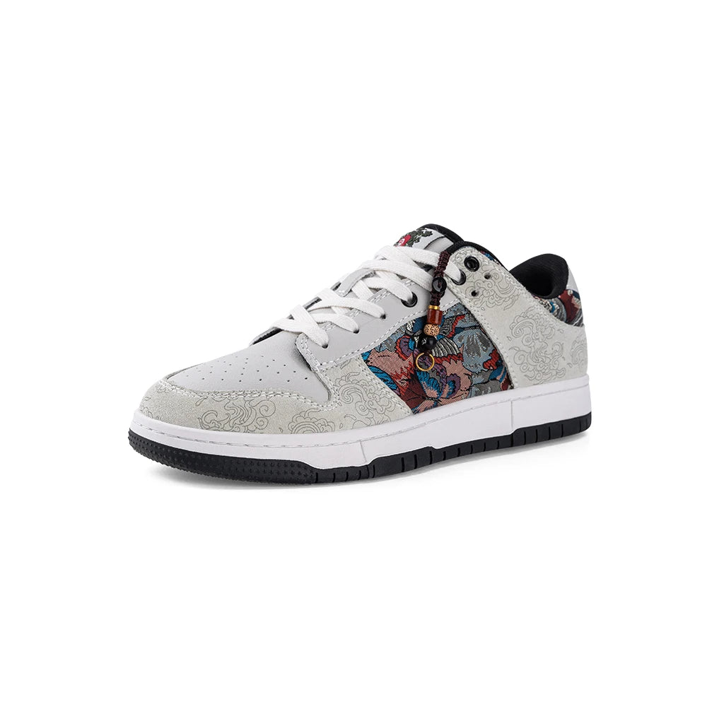 Mr.A Brand Personalized Embroidered Trendy Shoes Creative Casual Sports Men's Shoes Versatile Lace-Up High-Quality Men's Casual Shoes