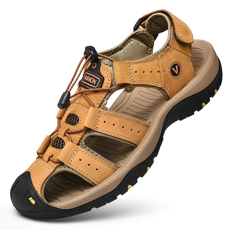 Genuine Leather Summer Sandals for Men Casual Beach Shoes