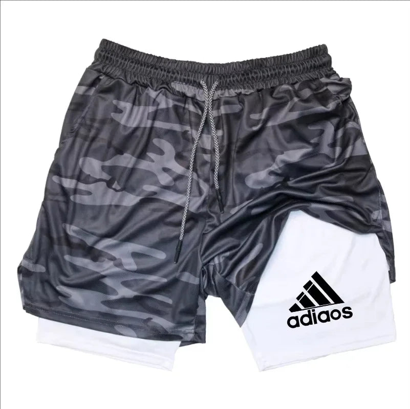 Men's compression shorts  running training sports shorts  summer gym  quick drying shorts in one