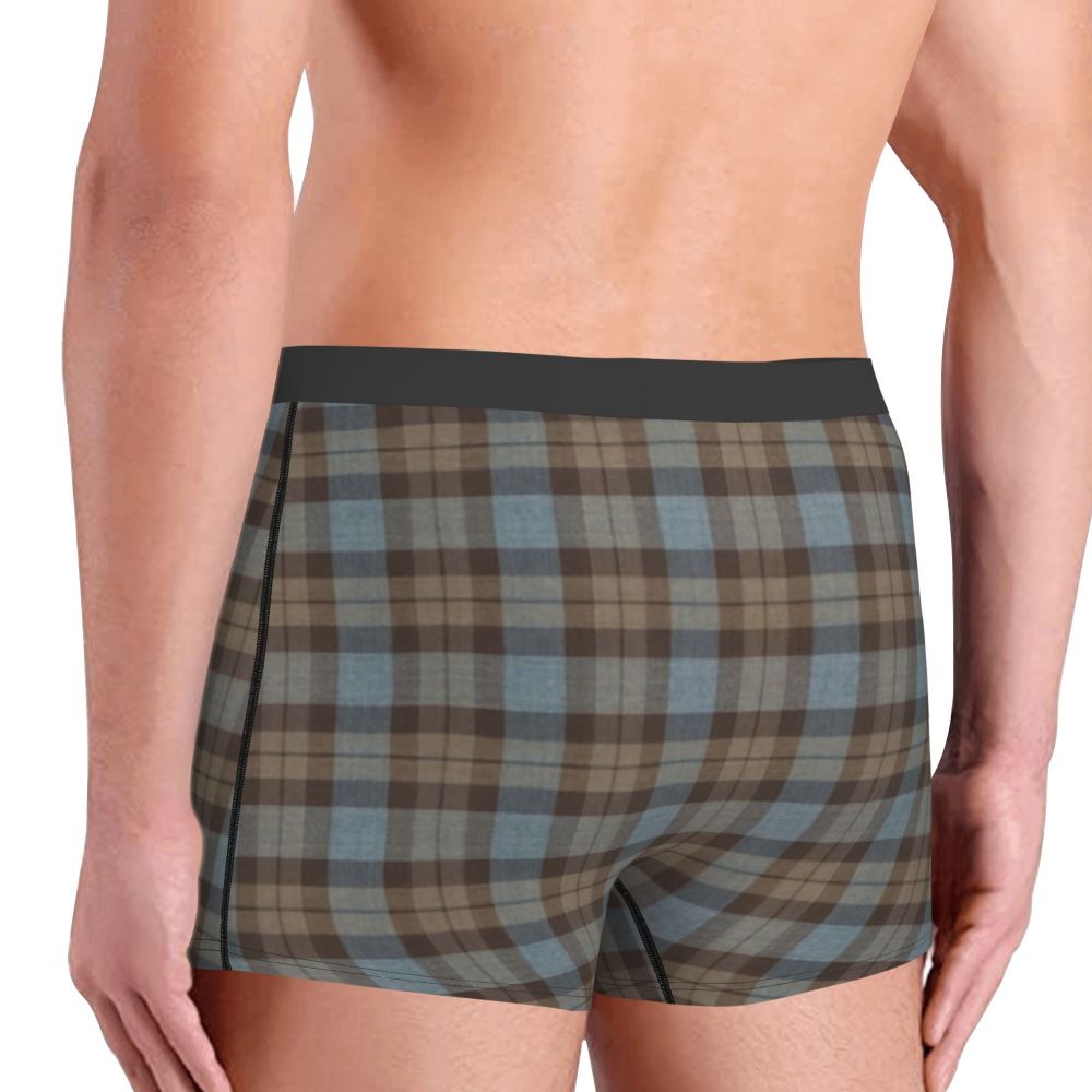 Black Watch Tartan Boxer Shorts for Men in Lycra and Polyester