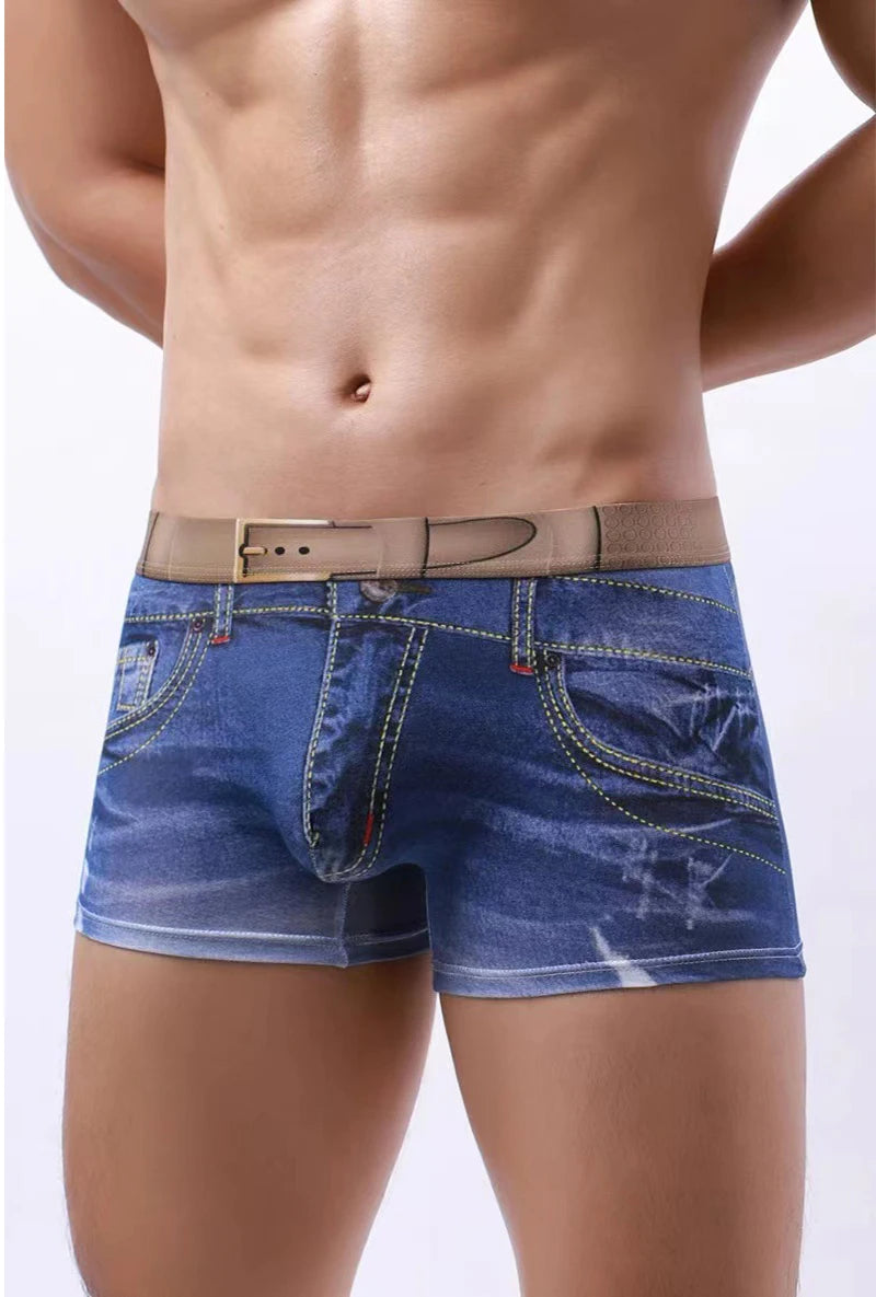 Men's Denim Boxer Shorts by NURRASA