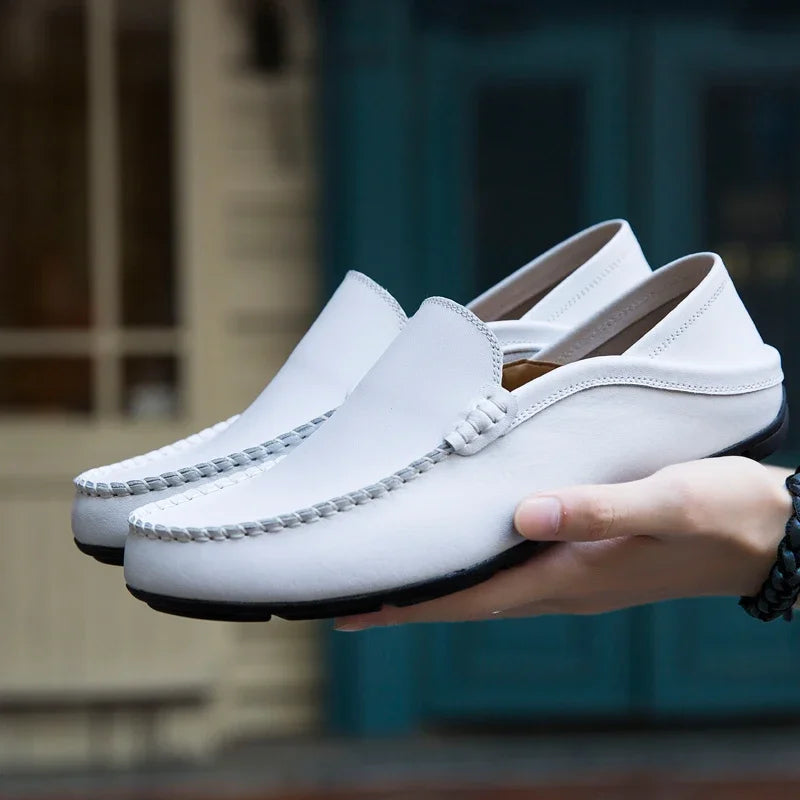 Men's Casual Genuine Leather Loafers Slip-On Shoes