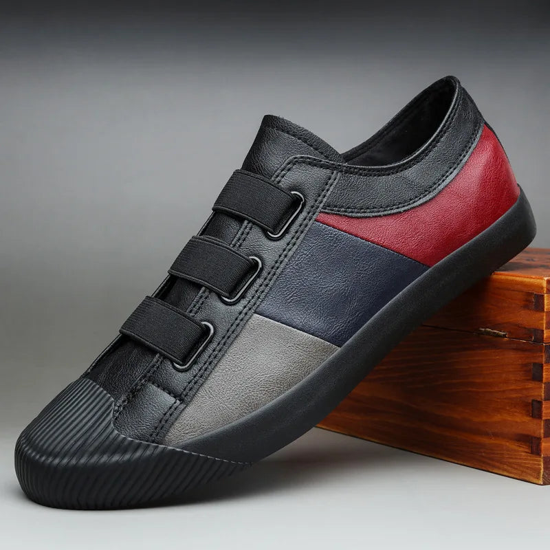 YBQJOO Mens Casual Leather Trainers for Autumn