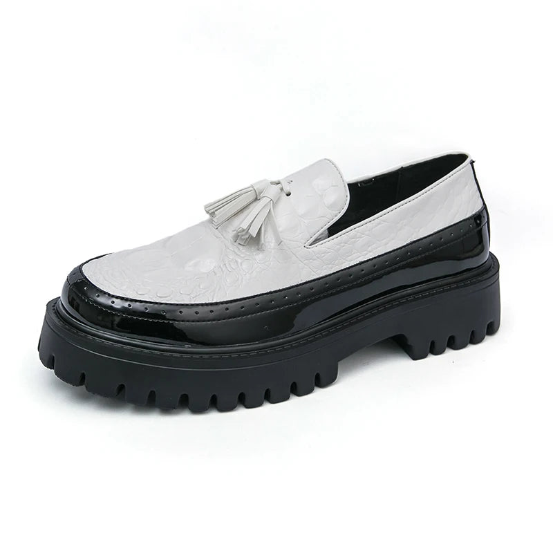 Mens Patent Leather Loafers Shoes for Business Casual