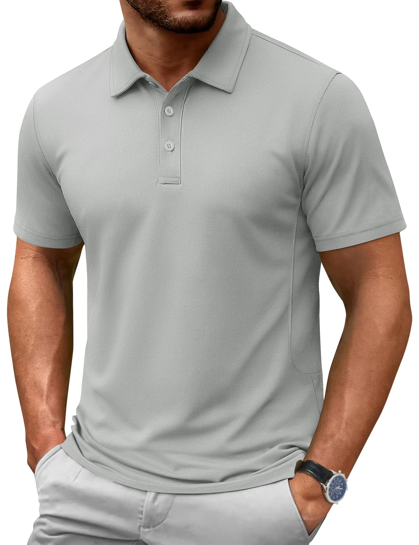 TACVASEN 72% Cotton Summer Golf Polo T-Shirt
