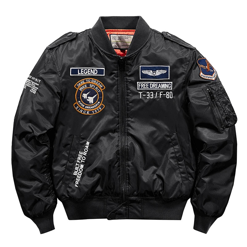 Bomber Jacket Men Thick Warm Jacket Men Military Aviator Pilot Coat
