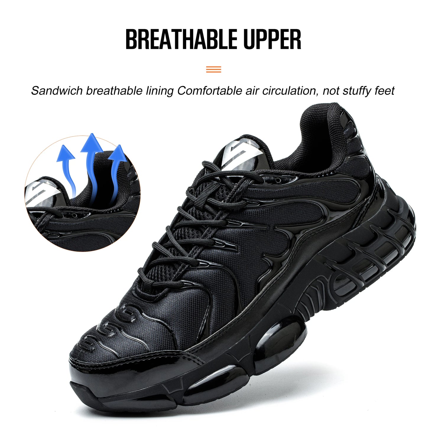 Men's Steel Toe Low Top Work Sneakers Adjustable Comfortable