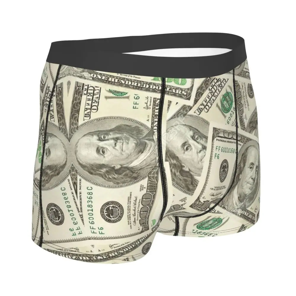 Money Print Boxer Briefs for Men