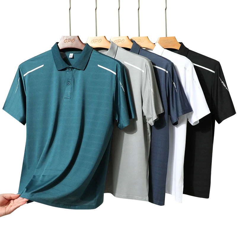 Summer Ice Silk Polo Shirt Quick Drying Casual T-Shirt