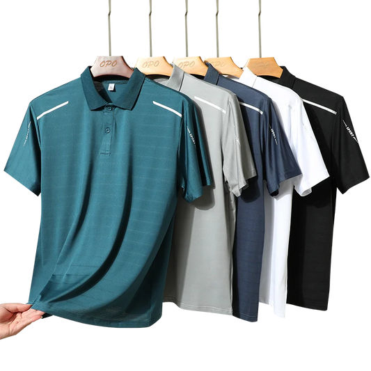 Summer Ice Silk Polo Shirt Quick Drying Casual T-Shirt