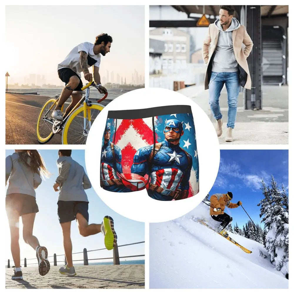 Captain America Comics Design Boxer Shorts for Men by MINISO