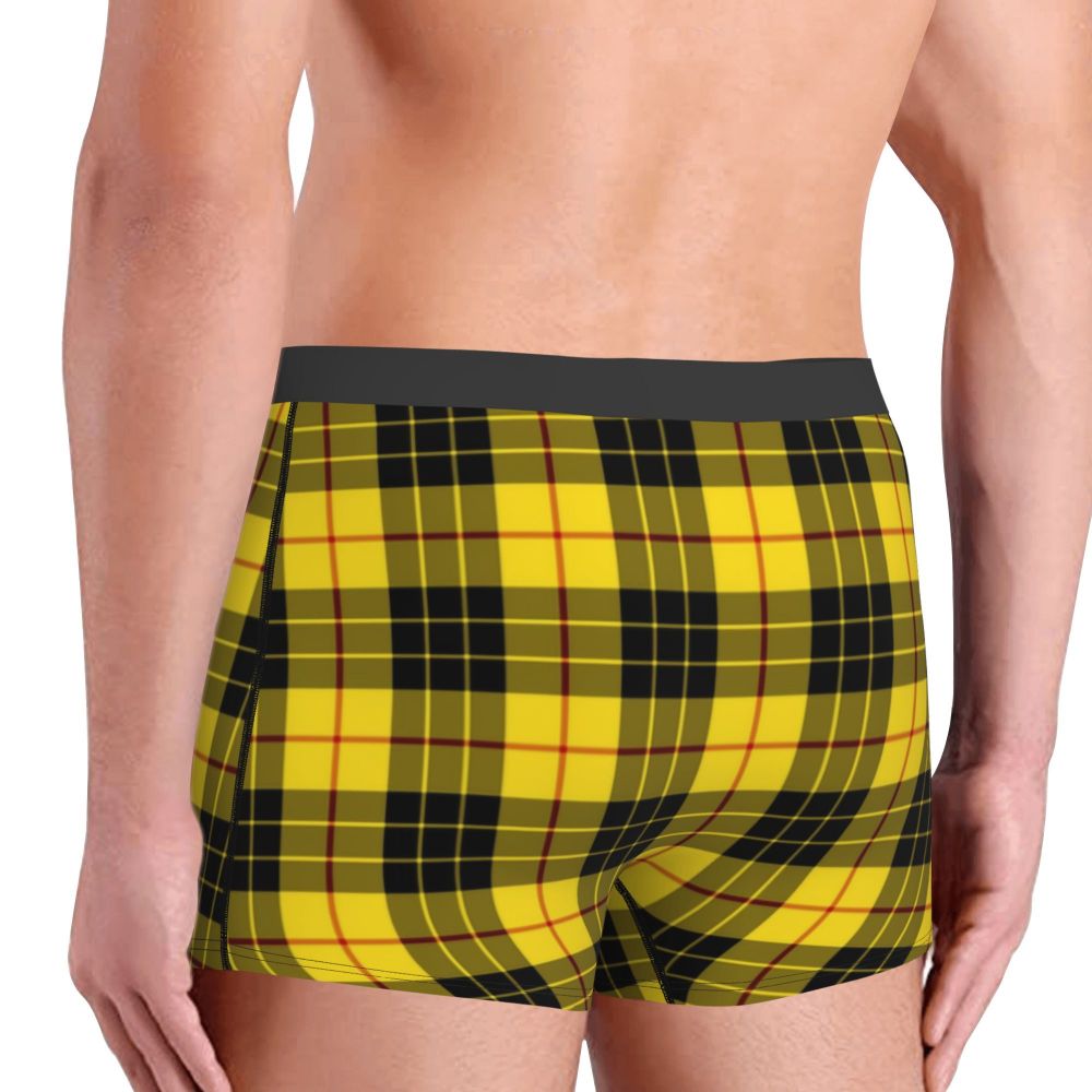 Black Watch Tartan Boxer Shorts for Men in Lycra and Polyester