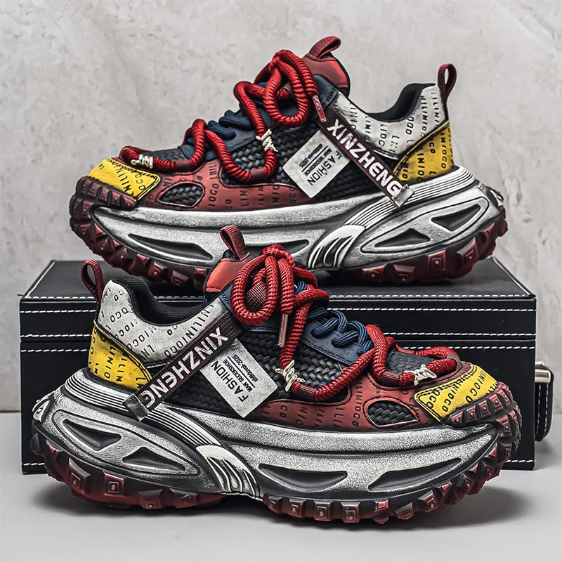 Men's Breathable Mesh Platform Sneakers for Casual Wear
