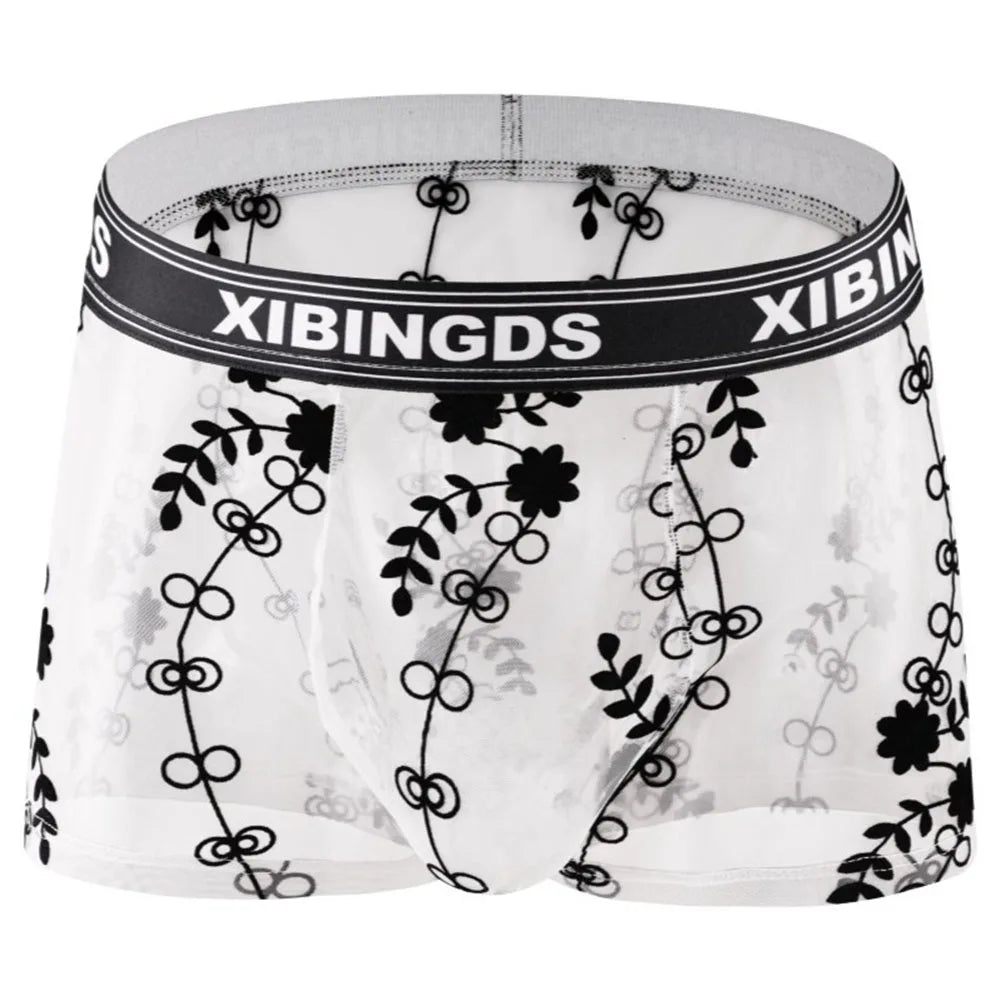 See Through Mesh Boxer Briefs for Men