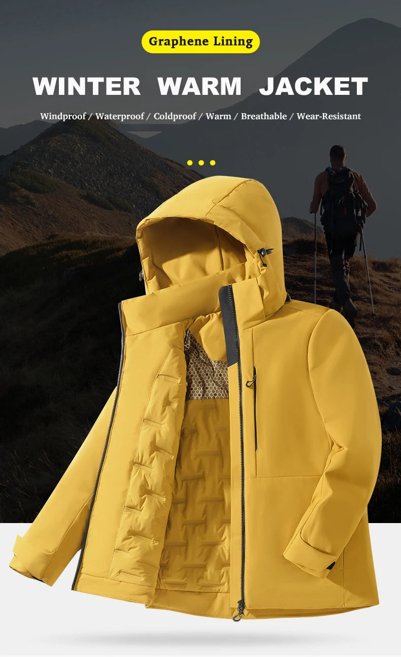 Unisex Waterproof  Windproof Thermal Windbreaker Men Women Hiking Climbing Jacket